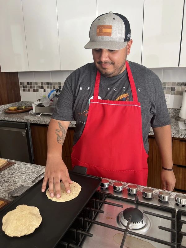 Vincent cooking at home