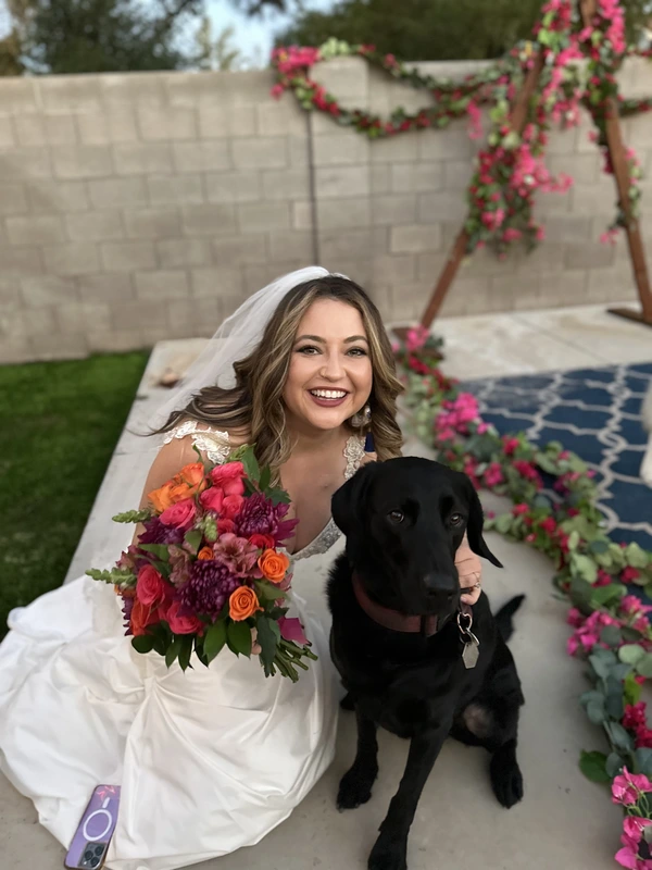A wedding cuddle with Noodles