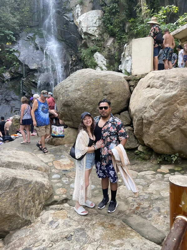 Visiting a waterfall