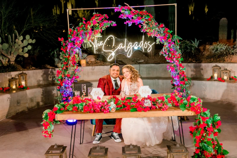 Side by side at our wedding table
