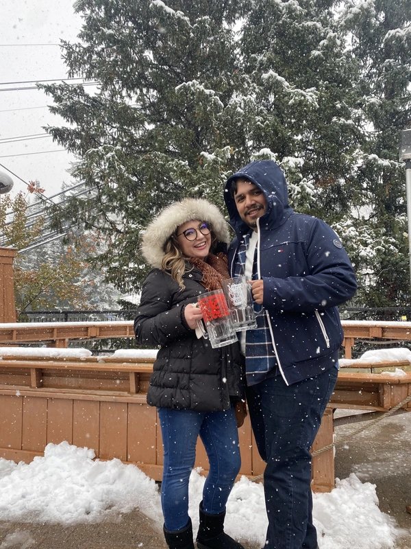Drinks in the snow