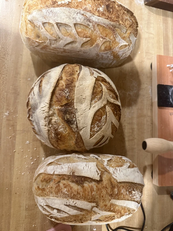 Three homemade loaves